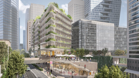 Le projet lauréat pour le site Jean-Moulin prévoit un bâtiment de bureaux entièrement modulable. - © Metrochrome