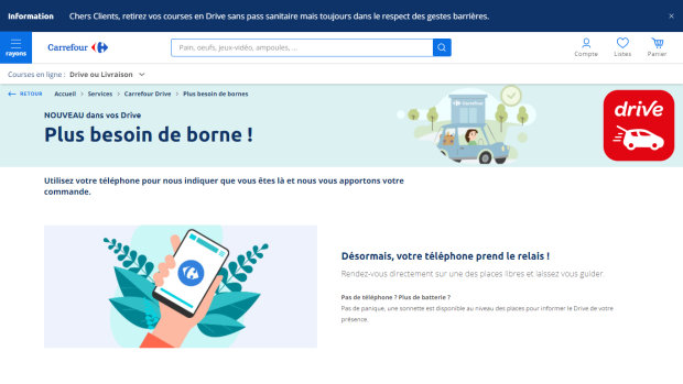 E-commerce : Carrefour teste le drive sans borne