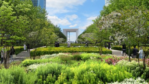 Le Parc apportera 5 hectares d’espaces verts supplémentaires au cœur de La Défense. - © MDP - Paris La Défense
