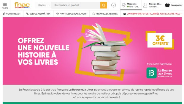 Seconde main : Fnac noue un partenariat avec Bourse aux livres