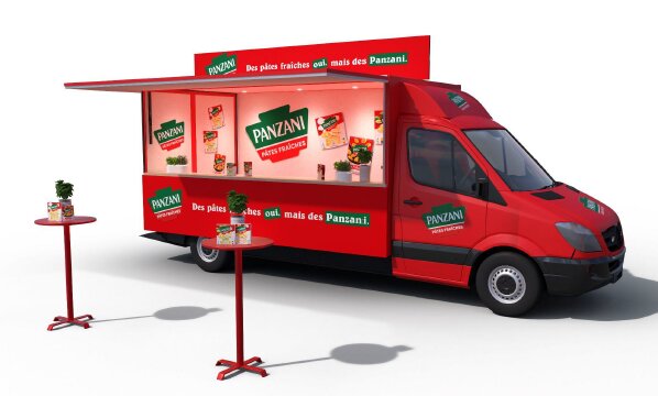 Le food truck aux couleurs de la marque - © Panzani