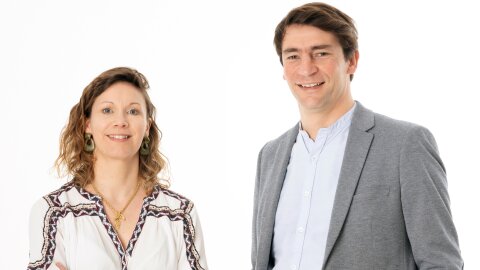 Marie-Line Nerriere et Geoffroy Libaudière, nouveaux directeurs de la marque Eram. - © D.R.