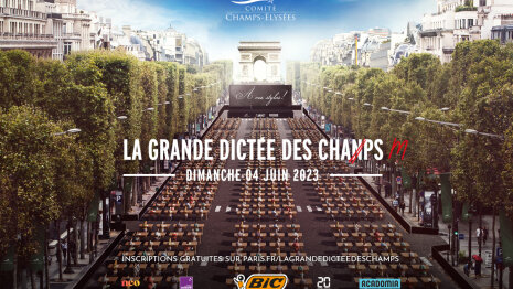 La plus célèbre avenue transformée en salle de classe pour la Grande Dictée - © ubi bene / Comité des Champs-Élysées