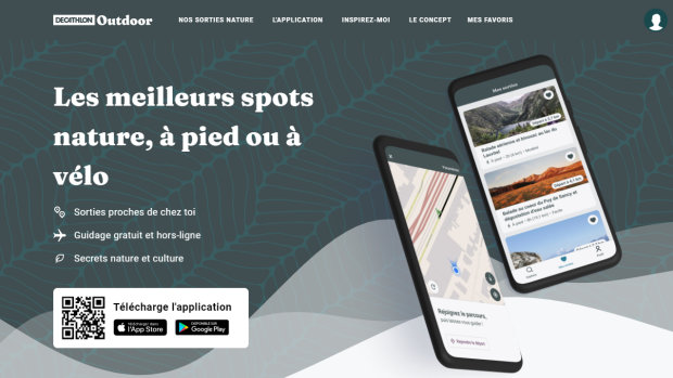 L’application Outdoor permet aux utilisateurs de trouver des spots pour se promener près de chez eux - © D.R.