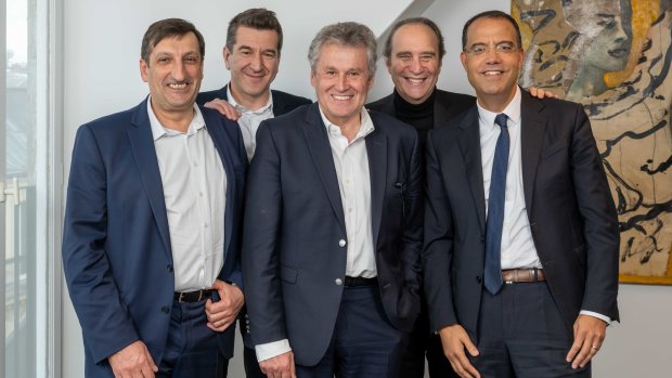 Guillaume Darrasse, Matthieu Pigasse, Thierry Blandinières, X.Niel et Moez-Alexandre Zouari. - © Yves SAMUEL