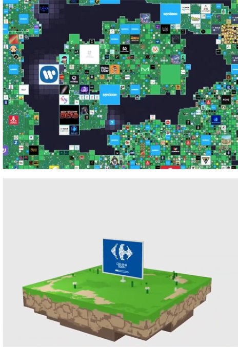 Carrefour a acheté sur The Sandbox un espace équivalent à une trentaine de supermarchés. - © D.R.