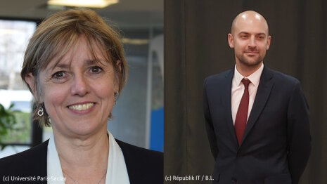 De gauche à droite : les ministres Sylvie Retailleau et Jean-Noël Barrot - © Université Paris Saclay / Républik IT / B.L.