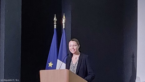 Stéphanie Schaer, directrice interministérielle au numérique, a ouvert le séminaire. - © Républik IT / B.L.