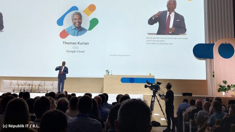 Thomas Kurian, CEO de Google Cloud, est intervenu en plénière sur le Google Cloud Summit Paris. - © Républik IT / BL