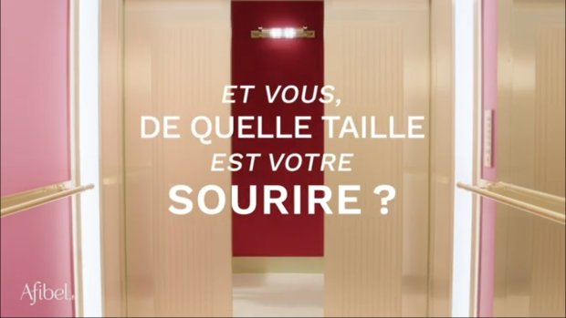 Afibel a lancé une campagne TV avec le slogan « et vous, de quelle taille est votre sourire ? » - © Afibel extrait spot pub