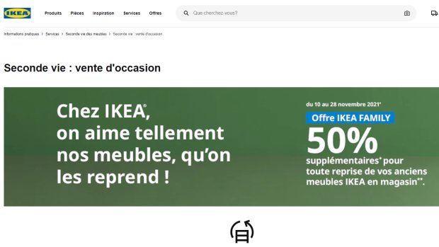 Ikea a ouvert une page dédiée à la seconde main sur son site e-commerce. - © Ikea