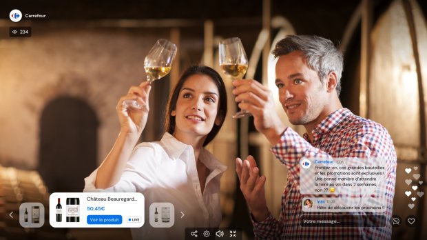Le 13 avril, Carrefour réalisera sa première opération de live commerce sur le thème du vin. - © Carrefour