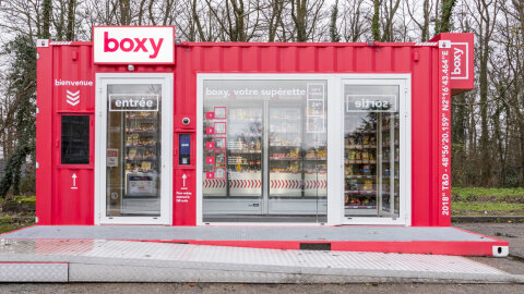Storelift a déployé 10 Boxy, sa supérette automatisée, approvisionnées depuis l’entrepôt d’Ivry. - © Storelift