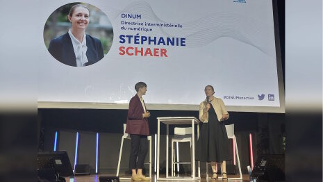 Stéphanie Schaer (à droite), directrice interministérielle du numérique, a ouvert le colloque. - © Républik IT / B.L.