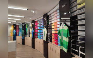 Les 50 coloris de polos sont présentés avec les différentes coupes. © Républik Retail