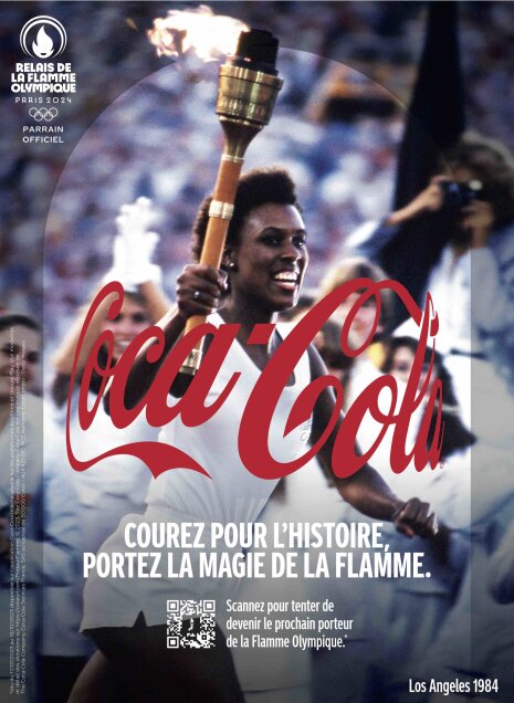 Visuel de la campagne Coca-Cola pour la Flamme olympique de Paris 2024 - © Getty Images