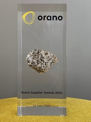 Le trophée des Orano Supplier Award 2022 - © D.R.