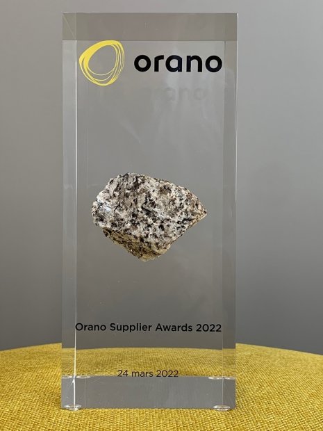 Le trophée des Orano Supplier Award 2022 - © D.R.