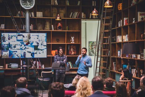 Léonard et Thomas Mercier en pleine présentation de Sport à l’Affiche. - © Carmila