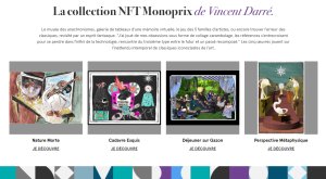 Vincent Darré a créé cinq oeuvres spécialement pour Monoprix : Cadavre exquis, Nature morte, Déjeuner sur gazon, Les mélodies et Perspective métaphysique. Ces 5 NFT seront déclinés en 18 variations chacun. - © Monoprix