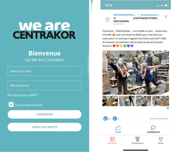 L’application WeAreCentrakor a des fonctions pour les salariés, les adhérents et prochainement les clients. - © Centrakor