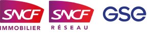 Logos de SNCF Immobilier & SNCF Réseau & GSE © SNCF Immobilier/SNCF Réseau/GSE