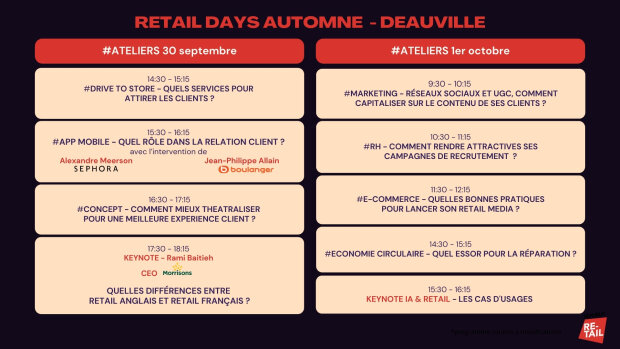 Programme Atelier-débat Retail Days - © Républik Retail
