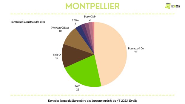Répartition des opérateurs de bureaux flexibles à Montpellier - © Républik Workplace Le Média