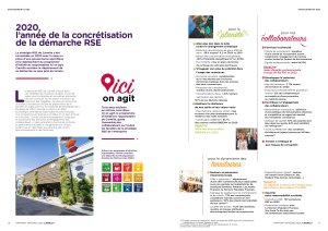 Extrait du rapport 2020 de Carmila mentionnant les objectifs RSE. - © Carmila