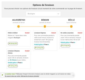 Les clients Fnac peuvent avoir une estimation de l’empreinte carbone de leur livraison. - © Fnac
