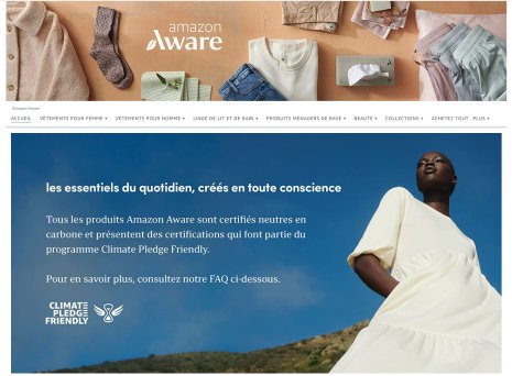 Aware est la nouvelle marque de produits durables d’Amazon. - © Amazon