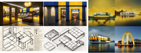 Exemples de créations sur le concept McDo ou Ikea avec l’IA Generative. - © D.R.