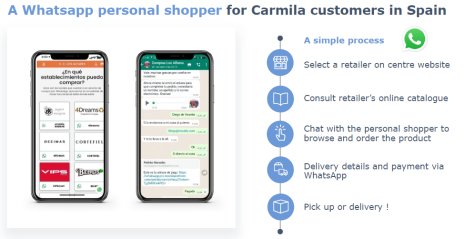 Carmila teste en Espagne la relation par la messagerie Whastapp avec ses clients. - © Carmila