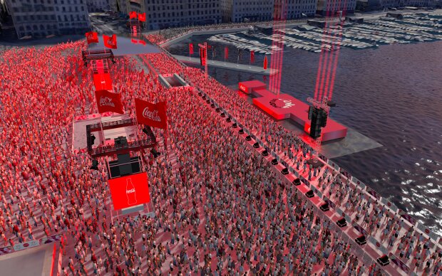 Projection du concert Coca Cola à Marseille pour accueillir la Flamme - © Coca Cola