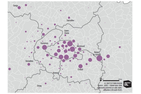 Nombre de logements issus de reconversion de bureaux à Paris et en Première et Deuxième Couronnes - © Institut Paris Région