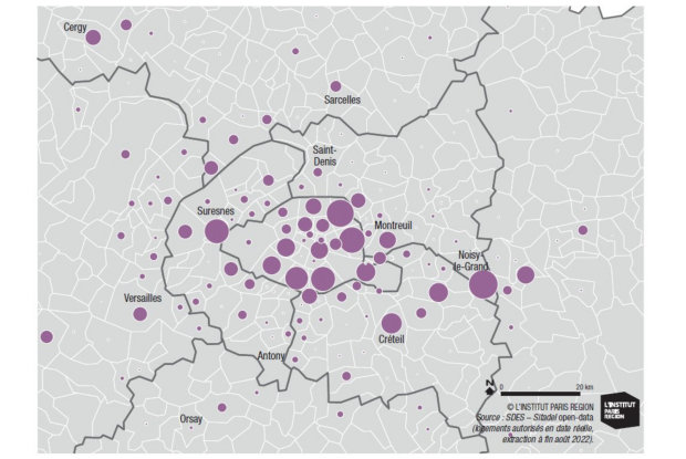 Nombre de logements issus de reconversion de bureaux à Paris et en Première et Deuxième Couronnes - © Institut Paris Région