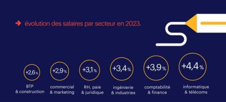Evolution des salaires par secteur en 2023 - © Expectra