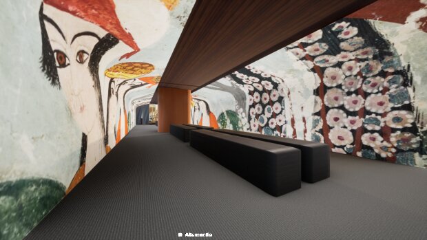 Sur le bateau, un tunnel formant un dôme présentera une exposition immersive Présentes - © Akumendo