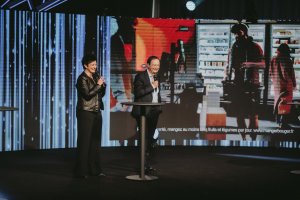 Cathy Collart-Geiser (Picard) et Michel-Edouard Leclerc (E.Leclerc). © Républik Retail